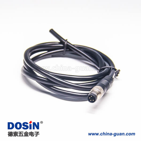 M84芯電纜公頭單邊直式注塑線(xiàn)材24AWG 1M PVC外皮