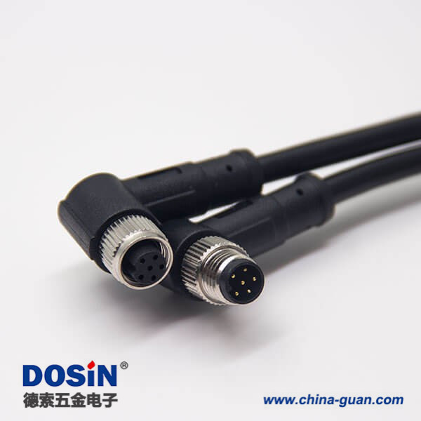 m86芯注塑線26AWG線長50厘米直式A型公對母焊線工業(yè)防水連接器