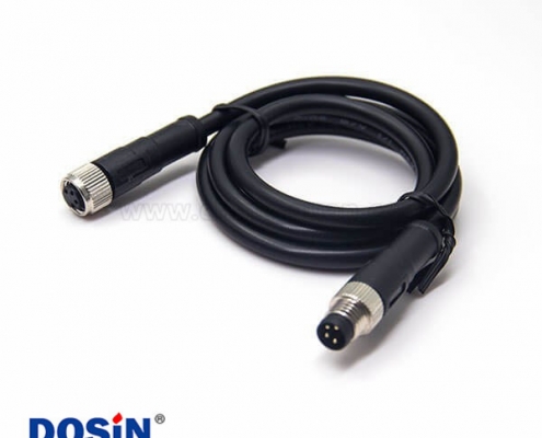 m8傳感器電纜24AWG線長2米4芯180度公轉(zhuǎn)母不帶屏蔽