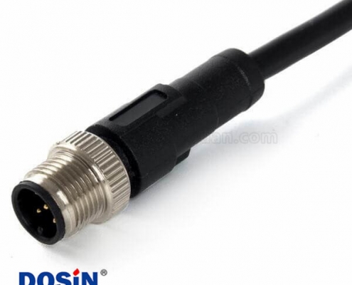 IP67防水連接器 4芯M12接頭 A-code 母頭直式防水不帶屏蔽帶線1M AWG22航空插頭