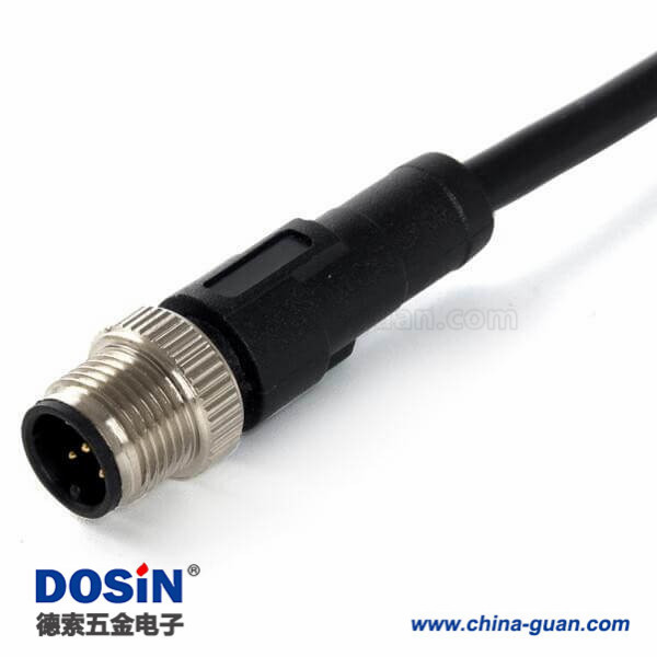 IP67防水連接器 4芯M12接頭 A-code 母頭直式防水不帶屏蔽帶線1M AWG22航空插頭 IP67防水連接器 4芯M12接頭 A-code 母頭直式防水不帶屏蔽帶線1M AWG22航空插頭