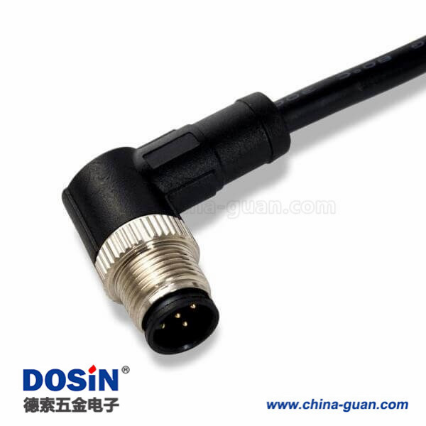 M12連接器 4pin 公頭彎頭A型編碼屏蔽型預(yù)鑄式帶線型防水插頭1M AWG22 M12連接器 4pin 公頭彎頭A型編碼屏蔽型預(yù)鑄式帶線型防水插頭1M AWG22