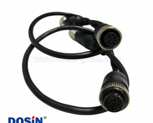 M12 4P防水接頭母頭轉(zhuǎn)GX12 4PIN 直式A扣母頭注塑線30CM AWG22