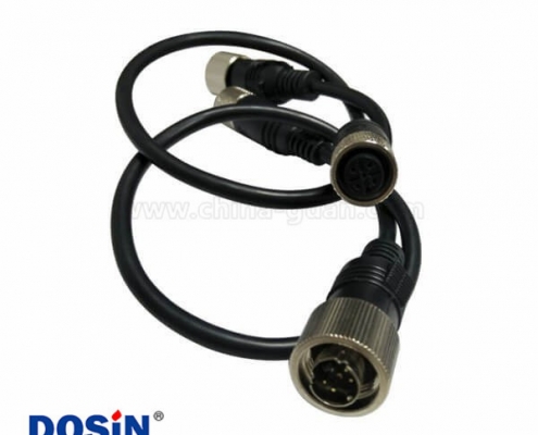 M12 4P防水電纜接頭母頭轉(zhuǎn)MINI DIN 4PIN公頭頭注塑線30CM AWG22
