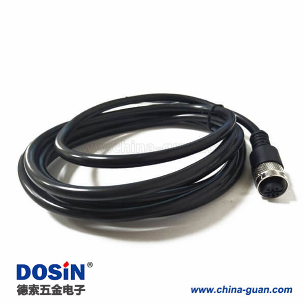 M12 IP67防水線3芯公頭直式單邊PVC線束1.5M AWG24不帶屏蔽A扣 M12 IP67防水線3芯公頭直式單邊PVC線束1.5M AWG24不帶屏蔽A扣