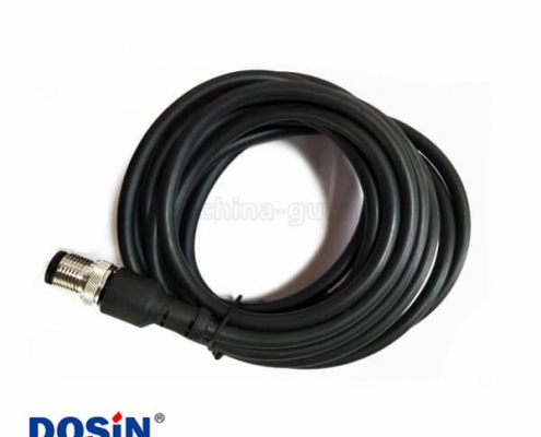 M12注塑線3芯公頭單邊電纜5M AWG22 IP67防水直式成型線不帶屏蔽