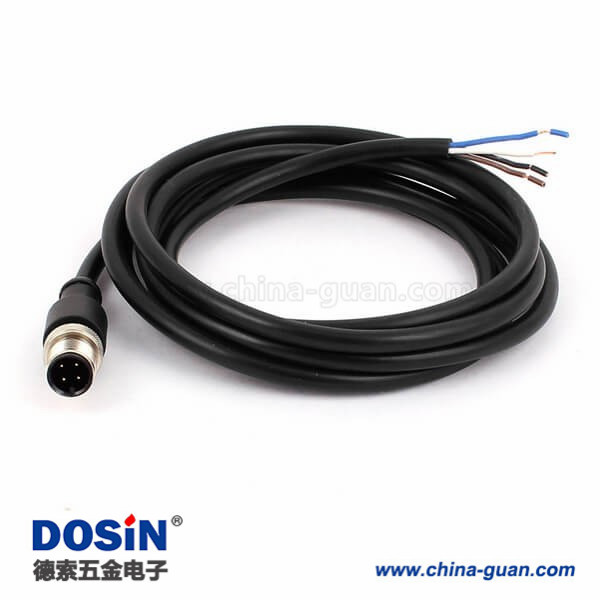 M12防水航空插 4pin A型公直頭預(yù)鑄式A扣不帶屏蔽帶線2M AWG22 M12防水航空插 4pin A型公直頭預(yù)鑄式A扣不帶屏蔽帶線2M AWG22