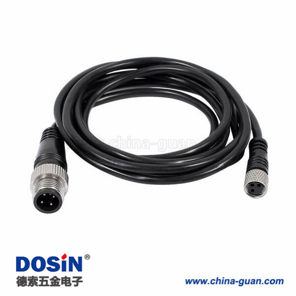 M12航空電纜A Code 4芯公頭轉(zhuǎn)M8 3芯母頭雙邊注塑成型線2M AWG24不帶屏蔽 M12航空電纜A Code 4芯公頭轉(zhuǎn)M8 3芯母頭雙邊注塑成型線2M AWG24不帶屏蔽