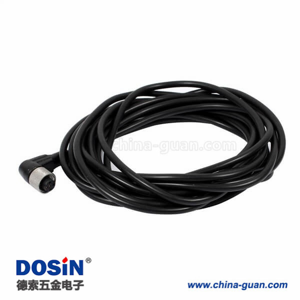 M12防水連接器 5pin 公彎頭A型編碼預(yù)鑄式帶線型防水插頭5M AWG22帶屏蔽 M12防水連接器 5pin 公彎頭A型編碼預(yù)鑄式帶線型防水插頭5M AWG22帶屏蔽