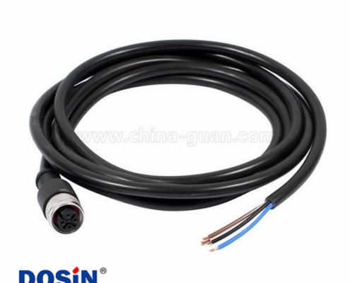 M12 4Pin連接器 A-code母頭直頭成型式帶線1.5M AWG22型IP67防水不帶屏蔽