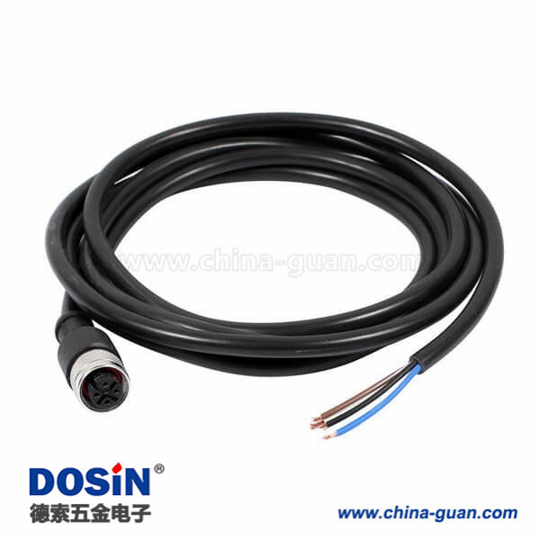 M12 4Pin連接器 A-code母頭直頭成型式帶線1.5M AWG22型IP67防水不帶屏蔽 M12 4Pin連接器 A-code母頭直頭成型式帶線1.5M AWG22型IP67防水不帶屏蔽