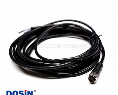 M12注塑線5pin B型防呆位母直頭成型式帶線5M AWG22 PVC