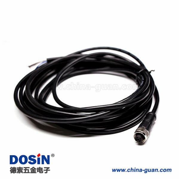 M12注塑線5pin B型防呆位母直頭成型式帶線5M AWG22 PVC M12注塑線5pin B型防呆位母直頭成型式帶線5M AWG22 PVC