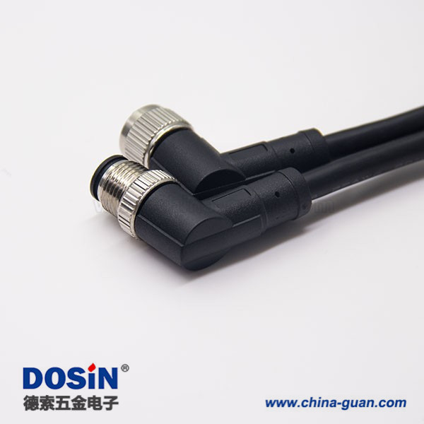 m12電纜信號線5芯90度公對母A編碼工業(yè)防水插頭不帶屏蔽1M AWG22 m12電纜信號線5芯90度公對母A編碼工業(yè)防水插頭不帶屏蔽1M AWG22