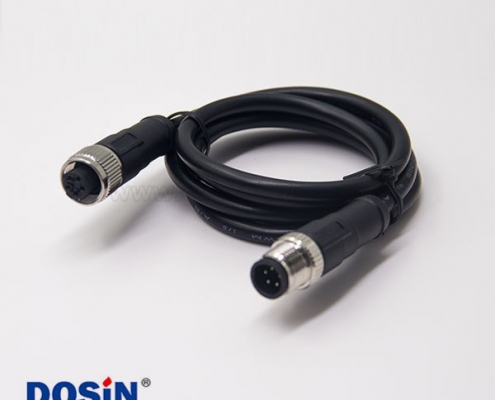 c型螺紋m12 5芯直式公對母插頭不帶屏蔽傳感器電纜1M AWG22