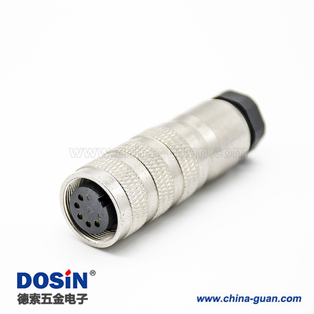對(duì)接連接器M16連接器 5芯母插頭和公插座一套前鎖板焊線(xiàn)帶屏蔽