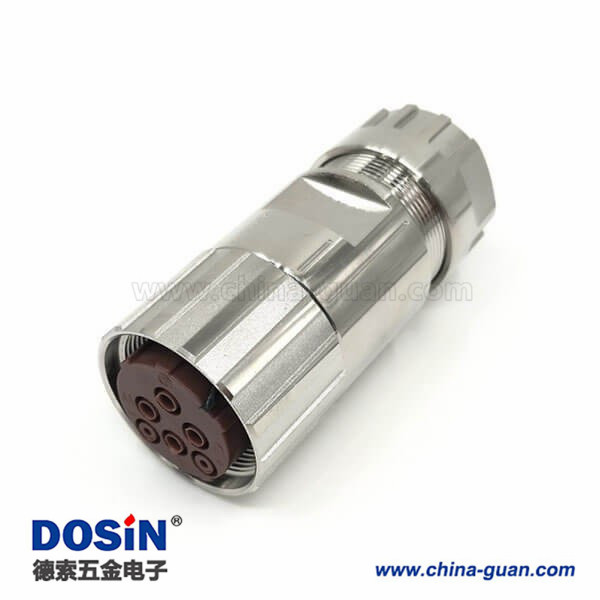 編碼器M23連接器6芯母插頭壓接防水式工業(yè)重載連接器