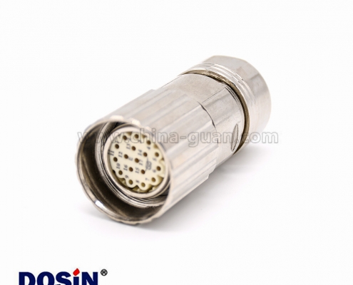 直式電纜插頭 M623 17芯接線母頭防工業(yè)連接器