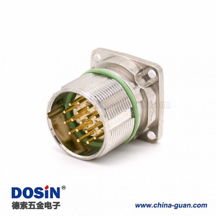 M系列連接器 M623 17芯直式公母四孔法蘭防水插座 M系列連接器 M623 17芯直式公母四孔法蘭防水插座