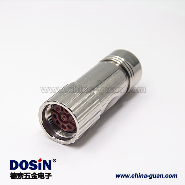 編碼器m23連接器8芯電纜插頭直式母頭傳感器連接器