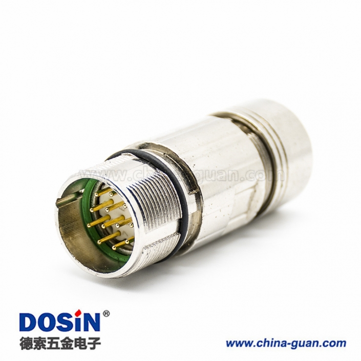 M系列連接器M23 12芯公插頭直式接線焊線帶屏蔽連接器 M系列連接器M23 12芯公插頭直式接線焊線帶屏蔽連接器