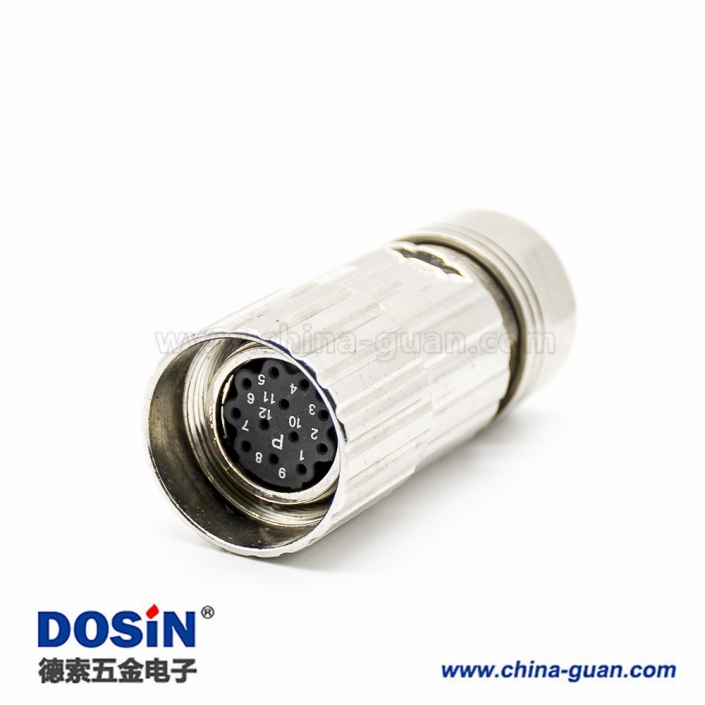 工業(yè)連接器母頭M23 12芯母插頭直式接線焊線帶屏蔽連接器 工業(yè)連接器母頭M23 12芯母插頭直式接線焊線帶屏蔽連接器