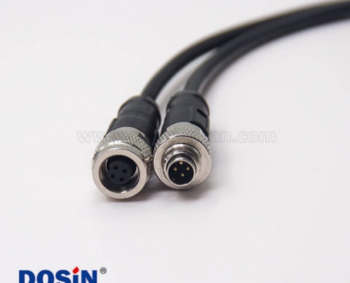 4芯電纜連接器直式公轉(zhuǎn)母組裝電纜接頭