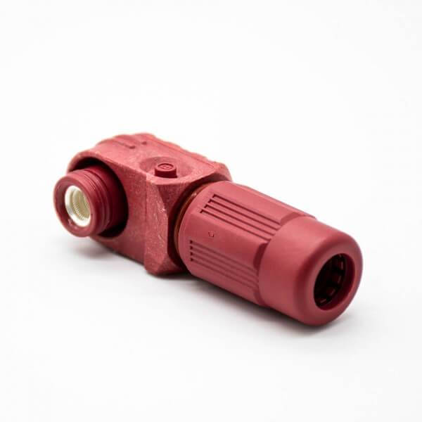 儲(chǔ)能高壓連接器彎式插頭和插座12mm紅色I(xiàn)P65 300A大電流連接器