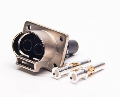 電動(dòng)汽車(chē)高壓連接器3.6mm直式A鍵位2芯金屬插座