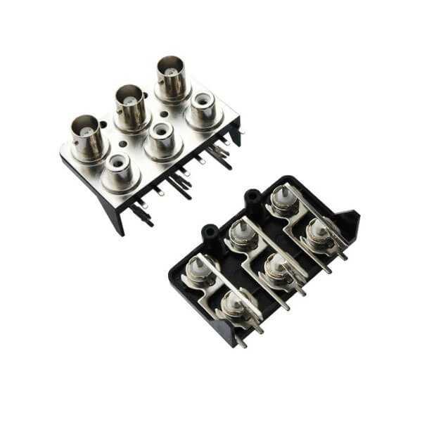pcb連接器插座帶RCA彎式BNC射頻同軸母頭DOSIN-801-0027 pcb連接器插座帶RCA彎式BNC射頻同軸母頭DOSIN-801-0027