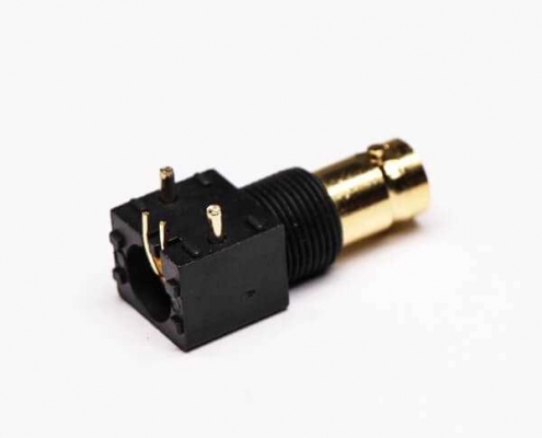 bnc彎頭焊板安裝母頭鍍金黑膠接PCB板DOSIN-801-1101