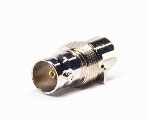 bnc卡板式接PCB板母頭直式180度鍍鎳DOSIN-801-0389