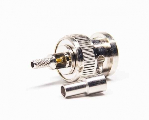 bnc頭接線直式180度接線公頭連接器壓接式DOSIN-801-0422
