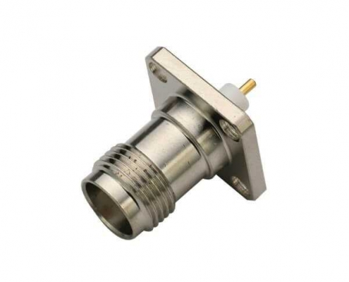 直式焊接母頭法蘭式4孔方形安裝盤tnc同軸連接器 DOSIN-802-1028