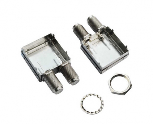 雙頭F頭連接器母頭穿墻式帶屏蔽罩 DOSIN-803-2000