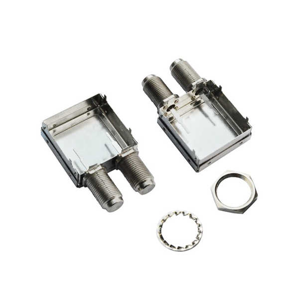 雙頭F頭連接器母頭穿墻式帶屏蔽罩 DOSIN-803-2000