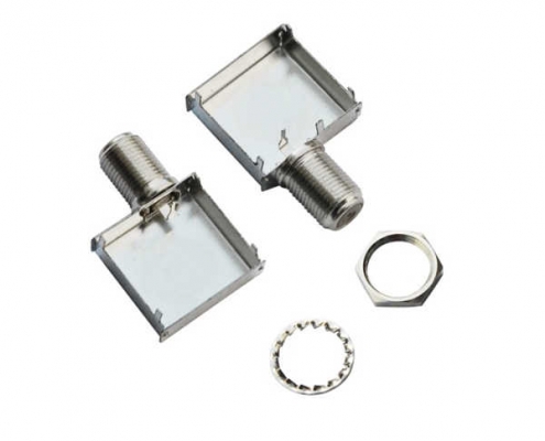 F型連接器母頭彎頭穿墻式帶屏蔽罩 DOSIN-803-2001