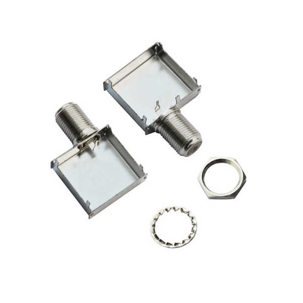 F型連接器母頭彎頭穿墻式帶屏蔽罩 DOSIN-803-2001