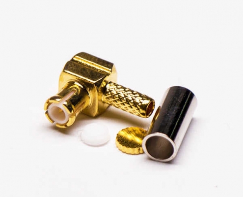 MCX彎形插頭公頭射頻連接器壓接式接線 DOSIN-809-0022