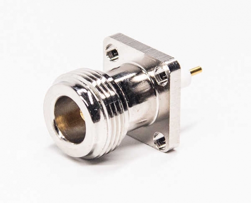 n型法蘭連接器4孔直式插頭母頭插PCB板 DOSIN-805-0070