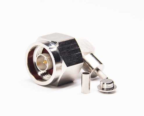 六角N頭彎式90度公頭連接器壓接式接同軸線(xiàn)纜 DOSIN-805-0155