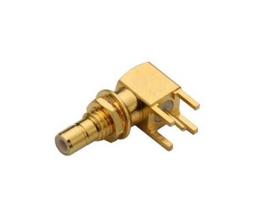 射頻pcb板端彎式穿墻SMB同軸連接器母頭 DOSIN-807-1039