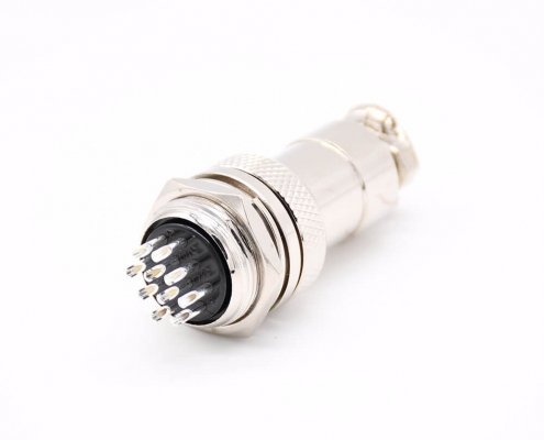 gx20插頭插座10芯180度金屬電纜連接器